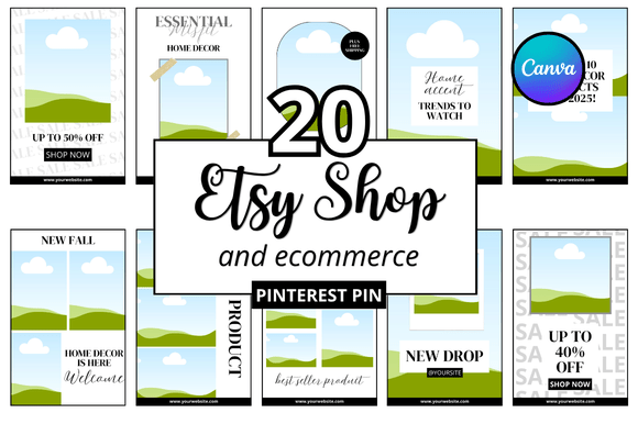 Download 20 Etsy Shop Ecommerce Pinterest Pin - Pinterest pin Collection