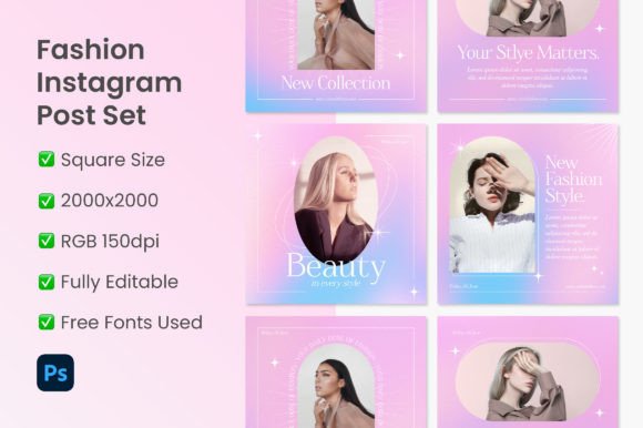 Download Fashion Instagram Post Set - Post set Collection